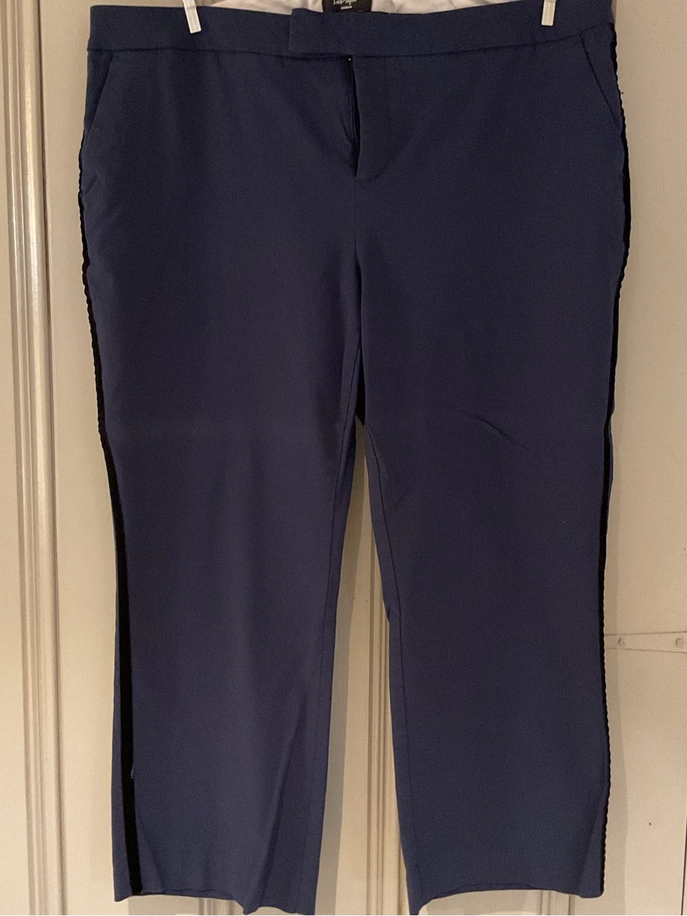 Navy Tuxedo inspire pants with Black Side Stripe